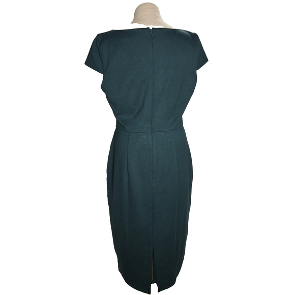 Dress The Population Sheath Dress Size Large Womens NWT Green Lined Stretch Zip - Picture 6 of 12